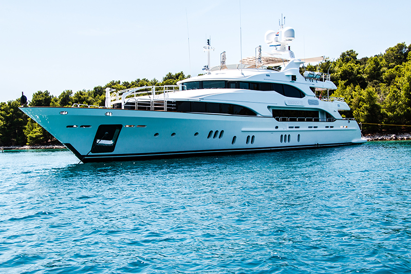 a yacht cruising